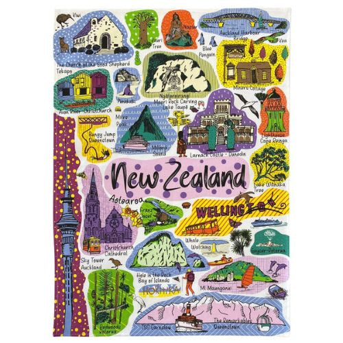 NZ Destinations Tea Towel