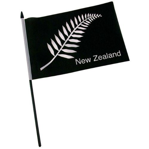 NZ Fern Material Flag - Handheld
