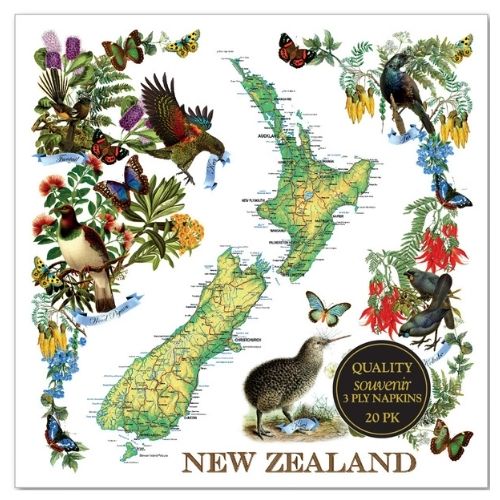 Designer Map Napkin - 20pk