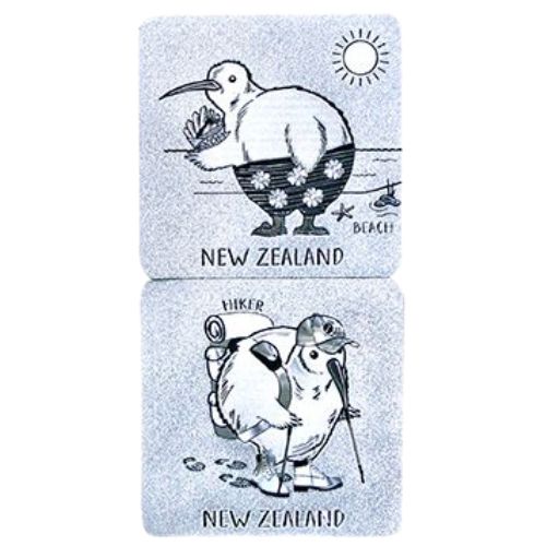 Kiwis of NZ Foil Coasters 4pk