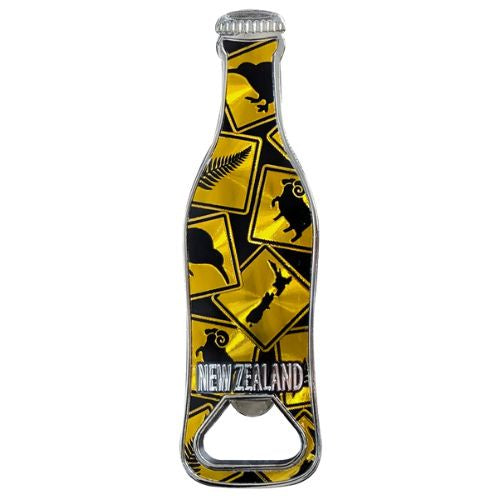 Roadsigns Bottle Opener Bottle Shaped Magnet