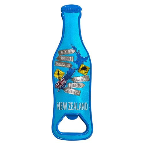 Map & Signs Bottle Opener Bottle Shaped Magnet