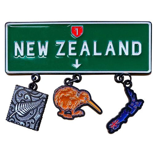 NZ Sign Numberplate Charms Magnet - Green