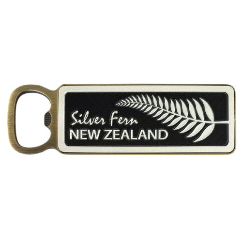 New Zealand Silver Fern Numberplate Bottle Opener Magnet