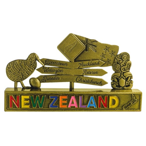 New Zealand Roadsign Ornament/Paperweight - Brass