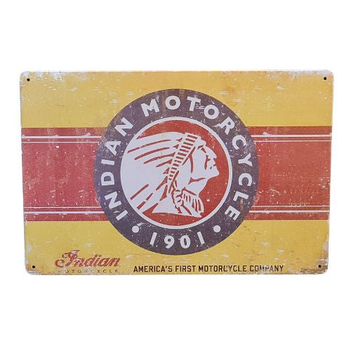 Indian Motorcycle Tin Sign - Yellow