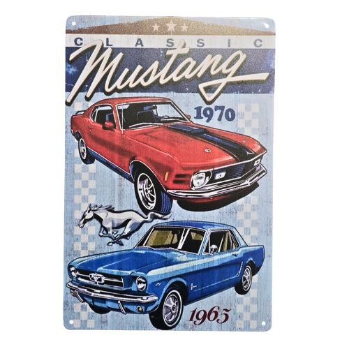 Classic Mustang Cars Tin Sign