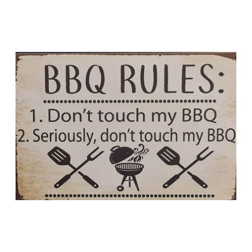 BBQ Rules Rules Tin Sign