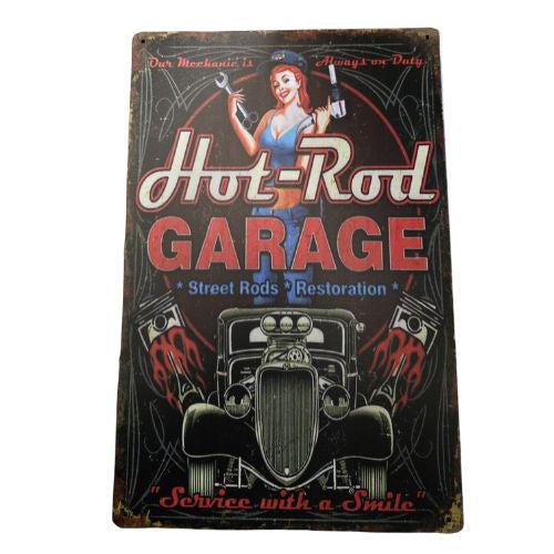 Hot Rod Garage Tin Sign