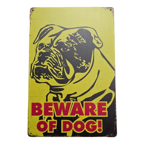 Beware of Dog Tin Sign