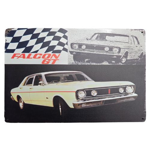 Falcon GT Tin Sign - Yellow