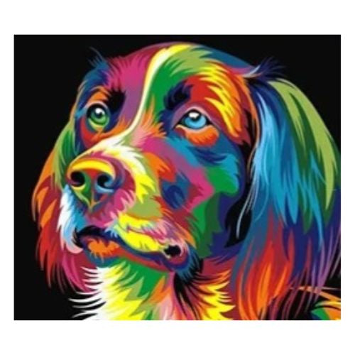 Colourful Dog 30x40cm Diamond Art