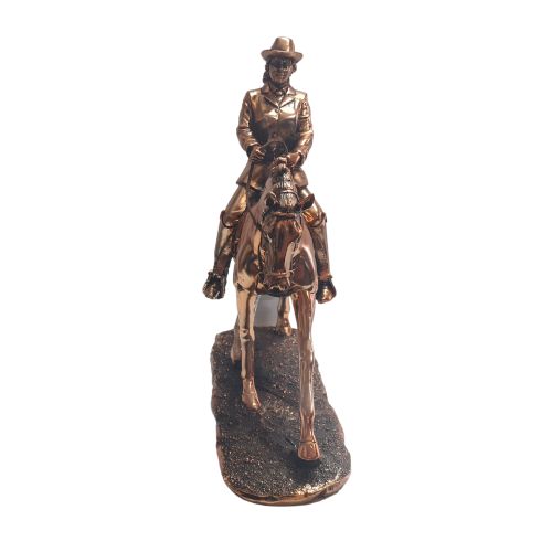 Copper Equestrian Rider with Leather Reins