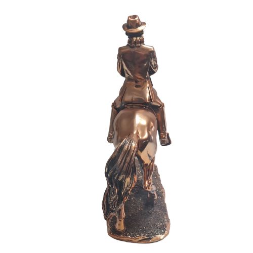 Copper Equestrian Rider with Leather Reins