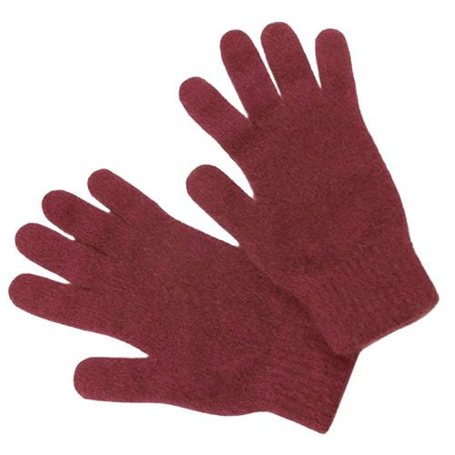 Possum & Merino Gloves - Berry