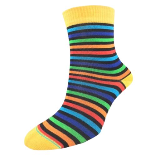 Child's Merino Rainbow Yellow Stripe Socks