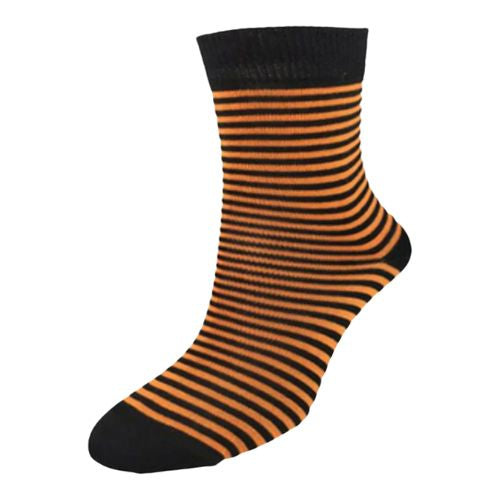 Kids Merino Fine Stripe Sock - Orange