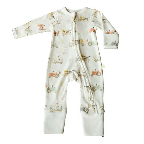 Farmyard Long Sleeve Zipsuit - 3-6M