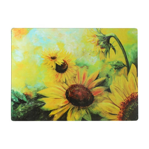 Sunflower Painting Glass Placemat