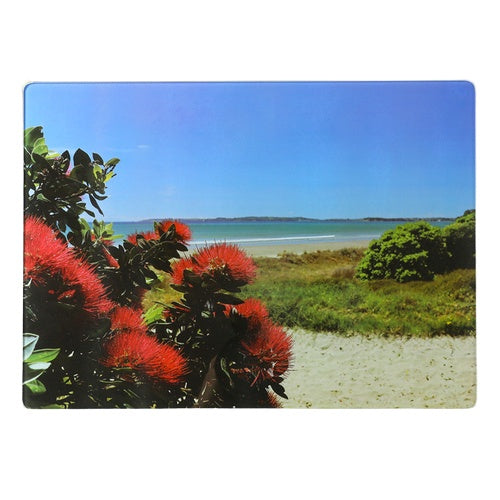 Orewa Beach Pohutukawa Glass Placemat