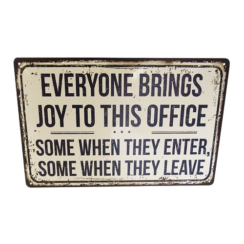 Office Joy Tin Sign