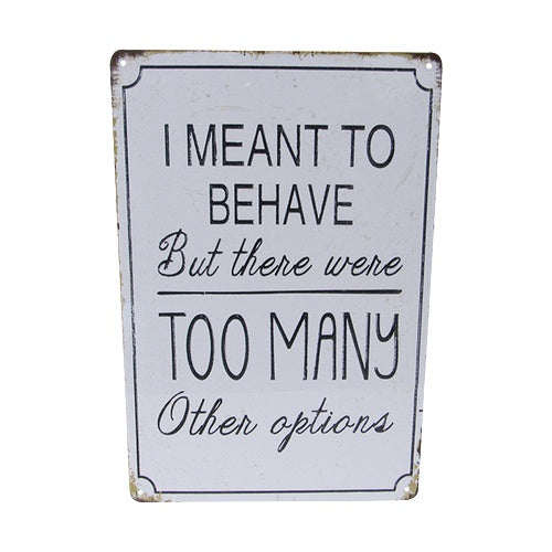 Other Options Tin Sign