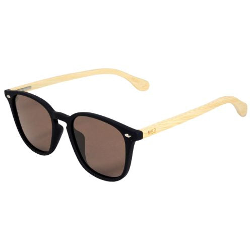Moana Road Reflective Sunglasses, Debbie Reynolds Black with Wooden Arms