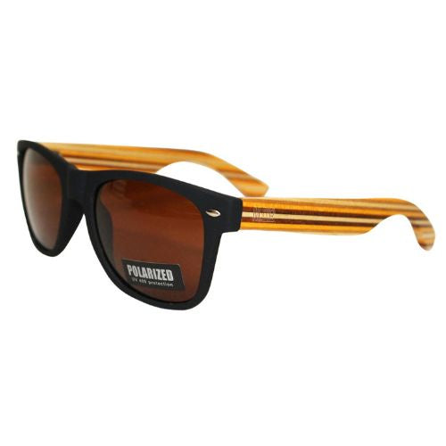 Moana Road Sunglasses, 50/50 Black with Striped Arms