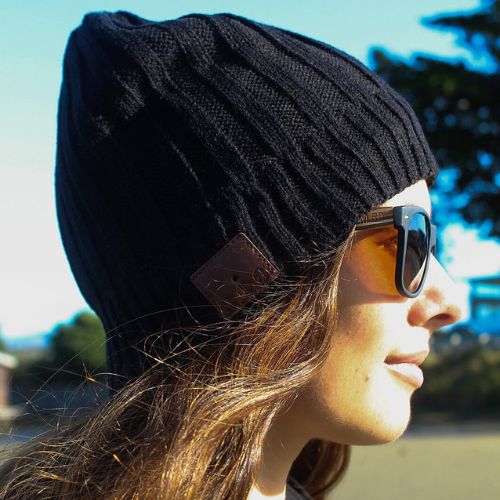 Beanie with Built in Wireless Headphones Black