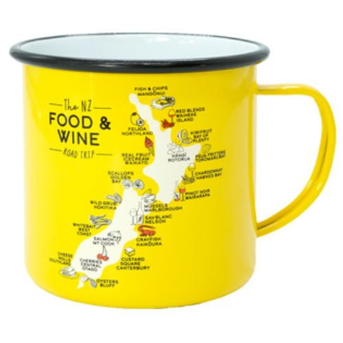 Food & Wine Enamel Yellow Mug - Small