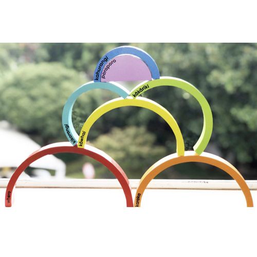 Wooden Te Reo Rainbow Blocks