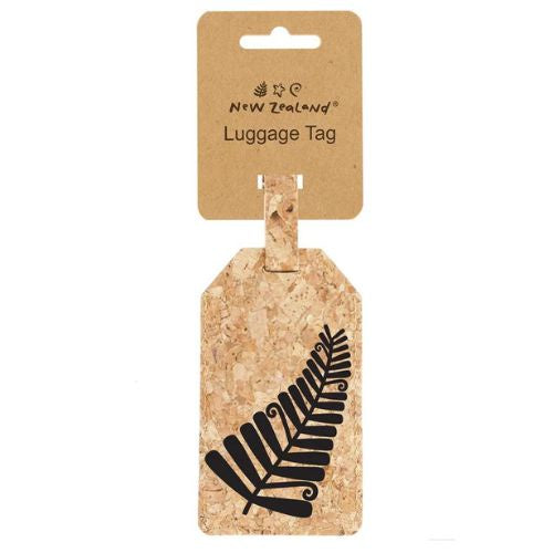 NZ Fern Cork Luggage Tag