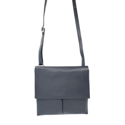 Ladies Leather Verona Handbag Bag - Navy