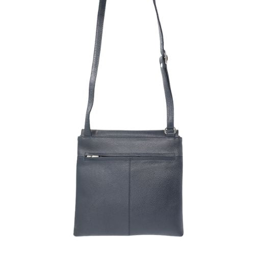 Ladies Leather Verona Handbag Bag - Navy