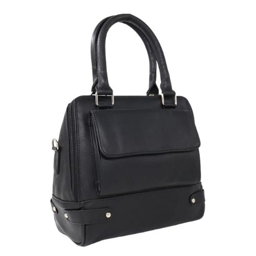 Ladies Leather Janelle Handbag - Black