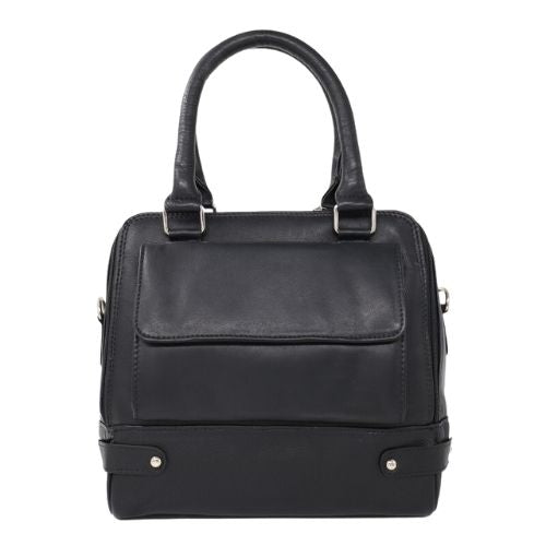 Ladies Leather Janelle Handbag - Black