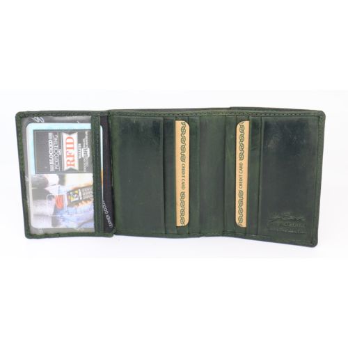 Mens Greenstone Edition Leather Wallet with ID Pocket