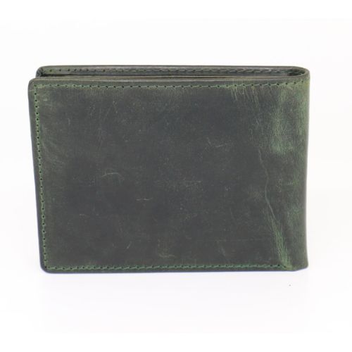 Mens Greenstone Edition Leather Wallet with Hidden Note Pocket