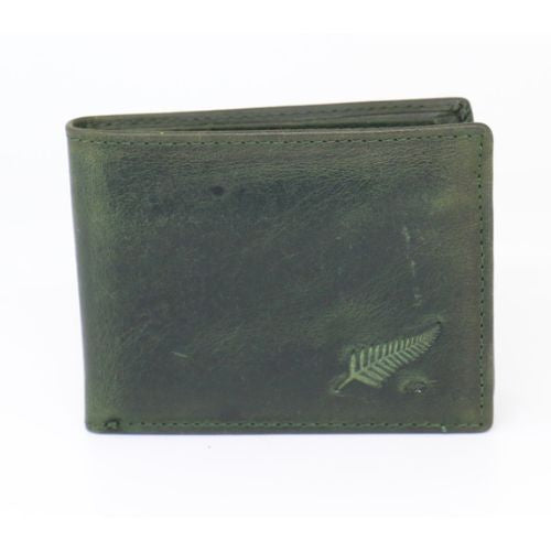 Mens Greenstone Edition Leather Wallet with ID Flap