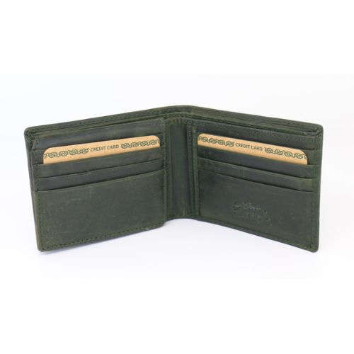Mens Greenstone Edition Leather Wallet with ID Flap