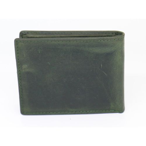 Mens Greenstone Edition Leather Wallet with ID Flap