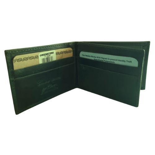 Mens Greenstone Edition Leather Wallet with Coin Pocket