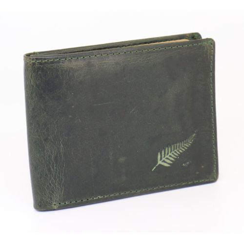 Mens Greenstone Edition Leather Wallet with ID Flap - Slim