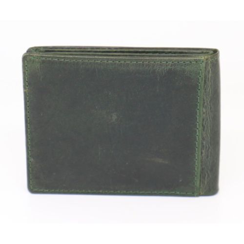 Mens Greenstone Edition Leather Wallet with ID Flap - Slim