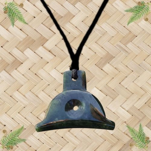 NZ Greenstone Shepherd's Whistle Pendant - 32mm