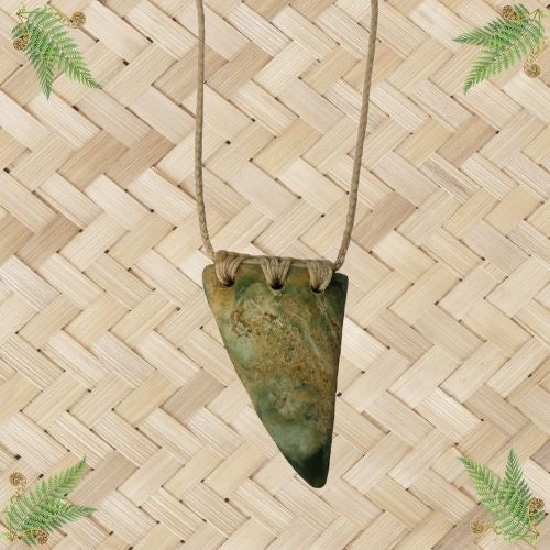 NZ Greenstone Triangle Drop Pendant - 47mm