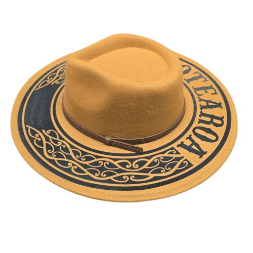 Maori Design Fedora Aotearoa Hat - Caramel - Large