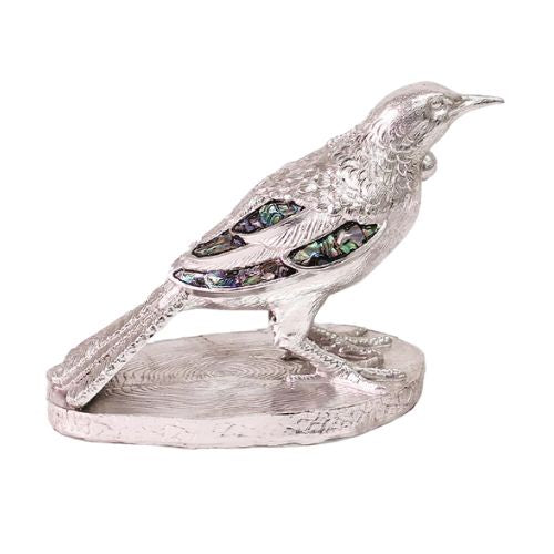 Silver Tui with Paua