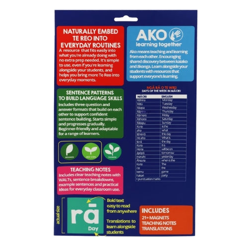 Magnetic Days of the Week in Te Reo Māori