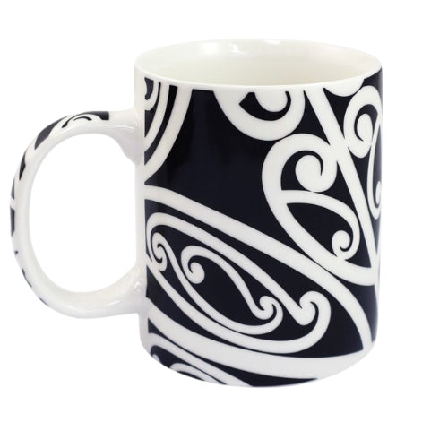 NZ Maori Design Mug - Black & White